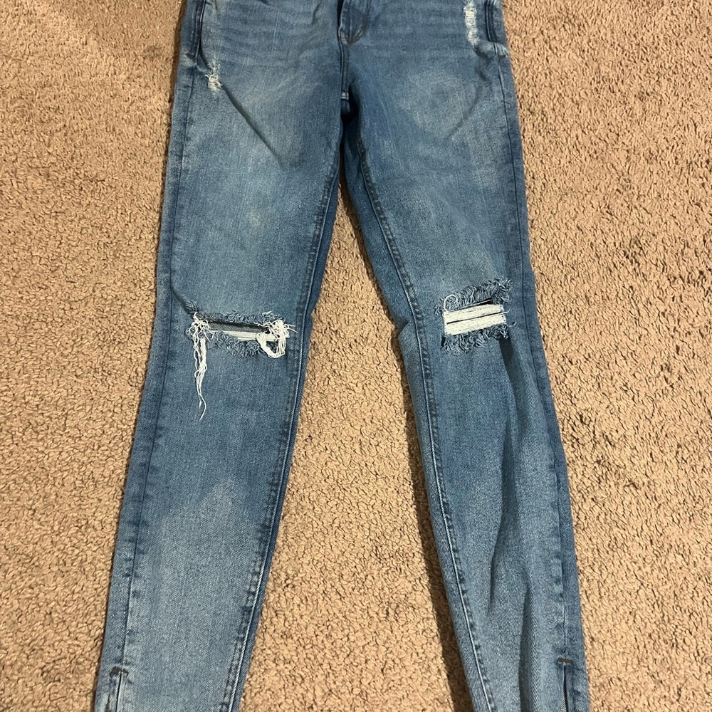 Kensie Blue Distressed Skinny Jeans